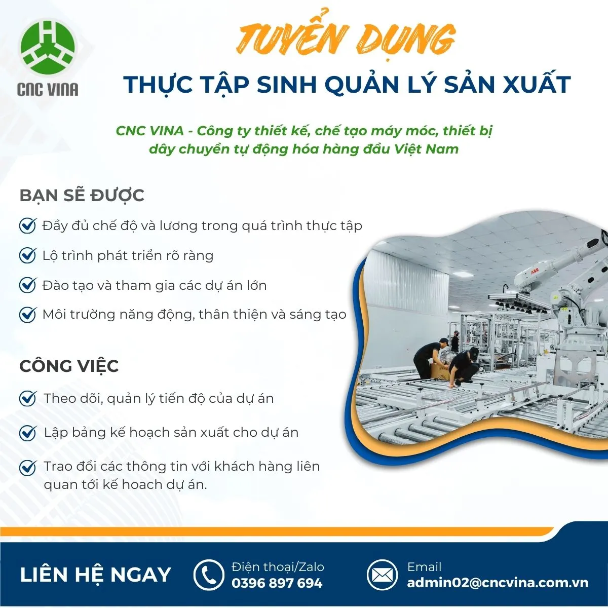CNC VINA tuyển dụng thực tập sinh quản lý sản xuất cnc vina tuyen dung thuc tap sinh quan ly san xuat