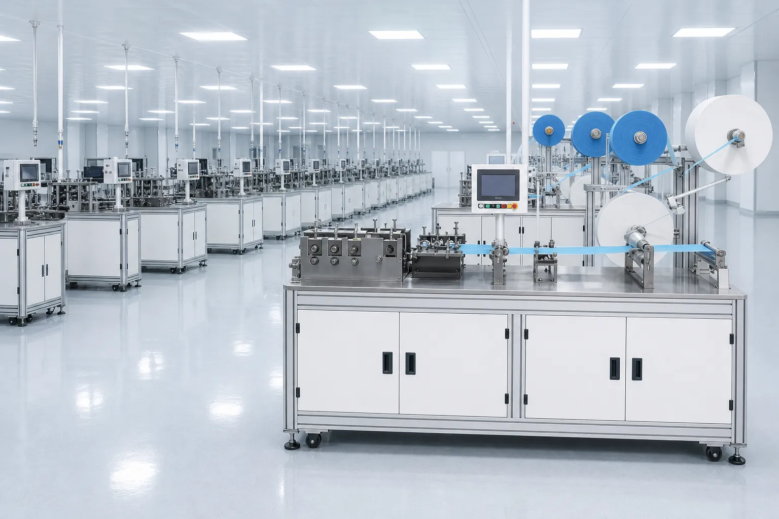 The medical mask production line The medical mask production line