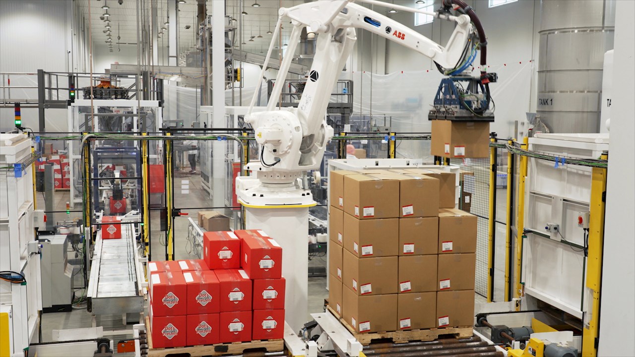 Robot dây chuyền đóng gói Robot day chuyen dong goi