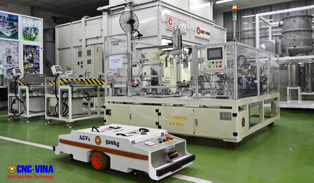 tu dong hoa voi xe tu hanh AGV CNC-VINA xe tu hanh AGV CNC-VINA