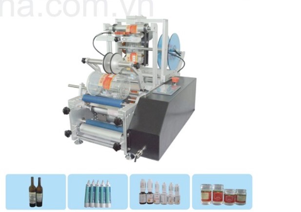 Máy dán nhãn chai tròn bán tự động Máy dán nhãn chai tròn bán tự động