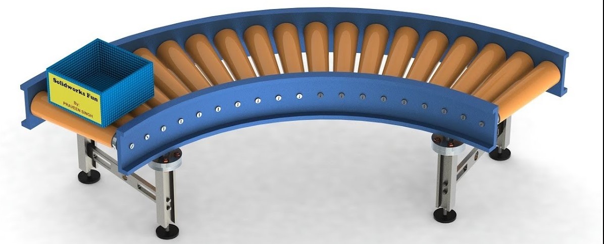 Vận chuyển chuyển hướng với băng tải con lăn cong Vận chuyển chuyển hướng với băng tải con lăn cong