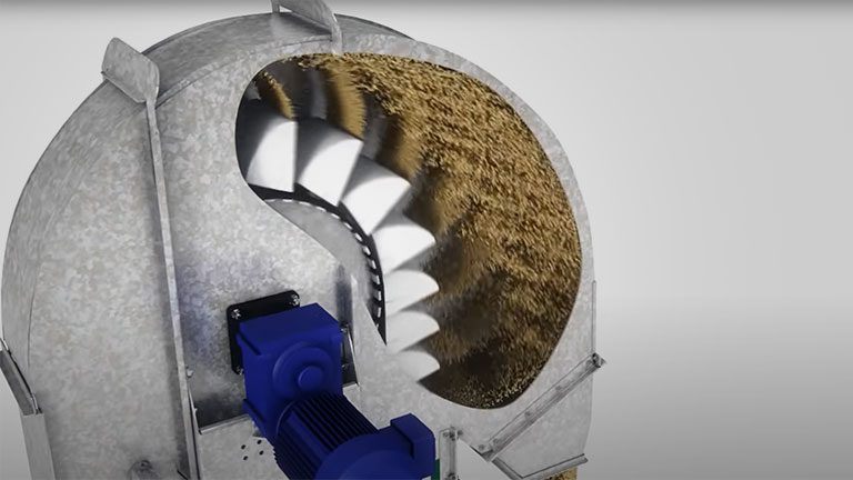 Vận chuyển sản phẩm với băng tải gầu Vận chuyển sản phẩm với băng tải gầu