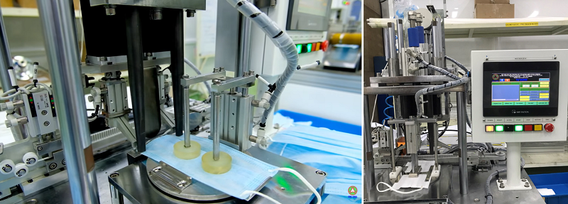 may han quai khau trang ban tu dong made in Vietnam may han quai khau trang ban tu dong made in Vietnam