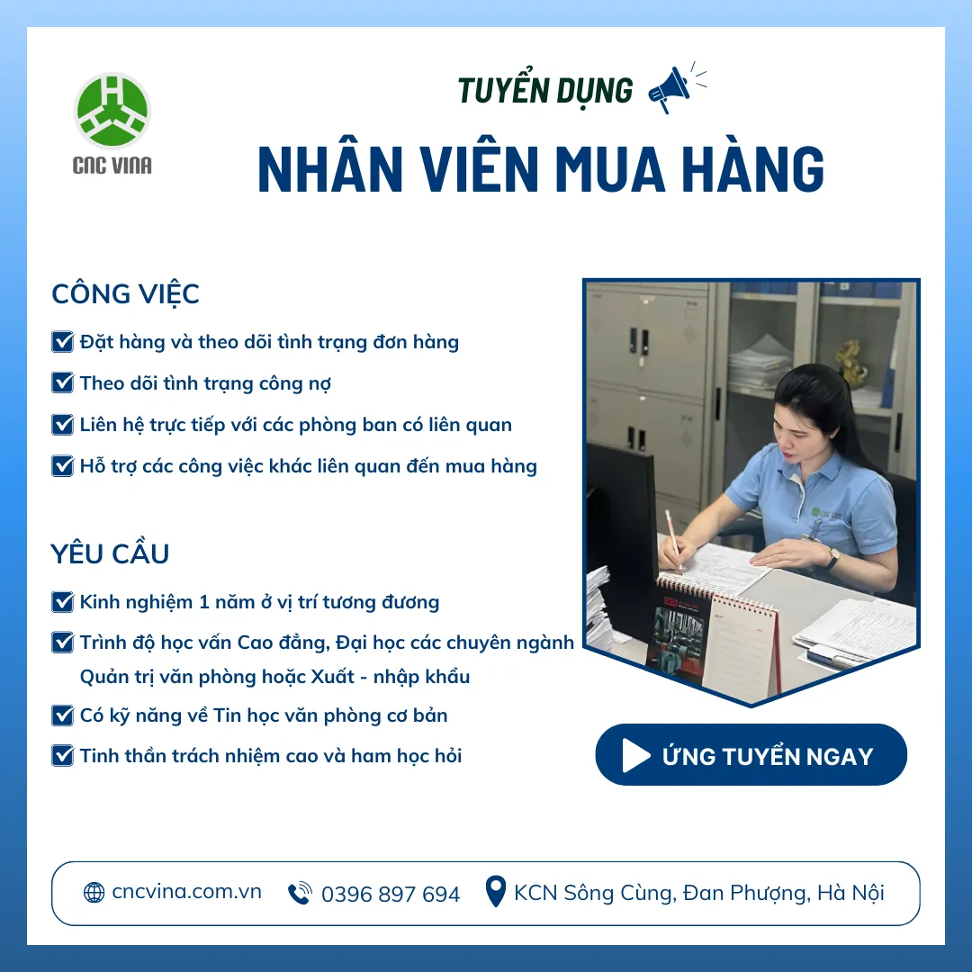 CNC VINA mở rộng tuyển dụng nhân viên phòng mua hàng cnc-vina-mo-rong-tuyen-dung-nhan-vien-phong-mua-hang