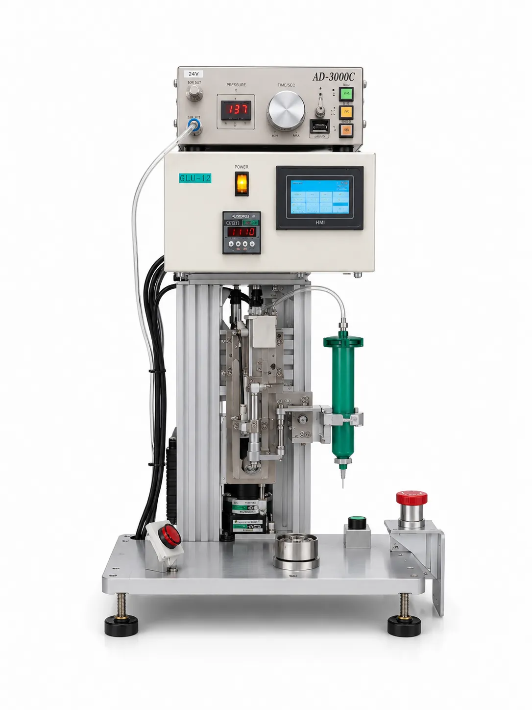 Semi-automatic dispensing and glue application machines Semi-automatic dispensing and glue application machines